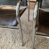 Pair of Klinte, Tord Bjorklund armchairs in brown leather 1980