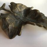 Empty pocket or ashtray leaf in old bronze