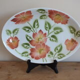 Vintage oval dish Moulin des Loups Orchies flowers