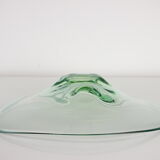 Mid-century art glass big bowl by zelezno borske sklo, 1960's
