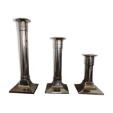 Suite of three neoclassical candle holders in silver bronze - Art Deco - 1920s/1930s