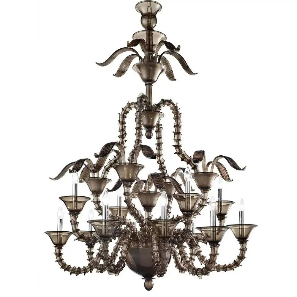 Handcrafted Modern Fumé Murano Glass Chandelier by Simoeng for Simoeng