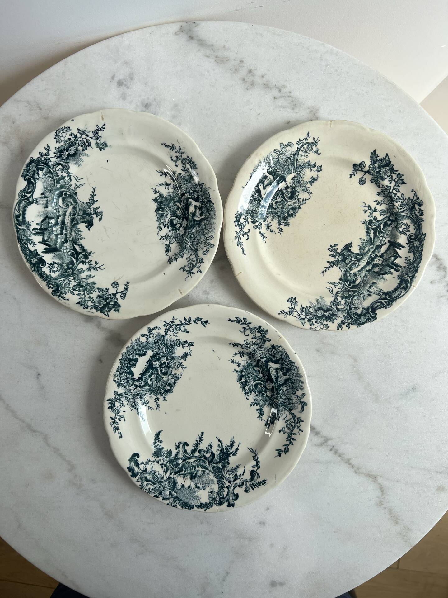 Set of 3 dessert plates in ironstone 20cm