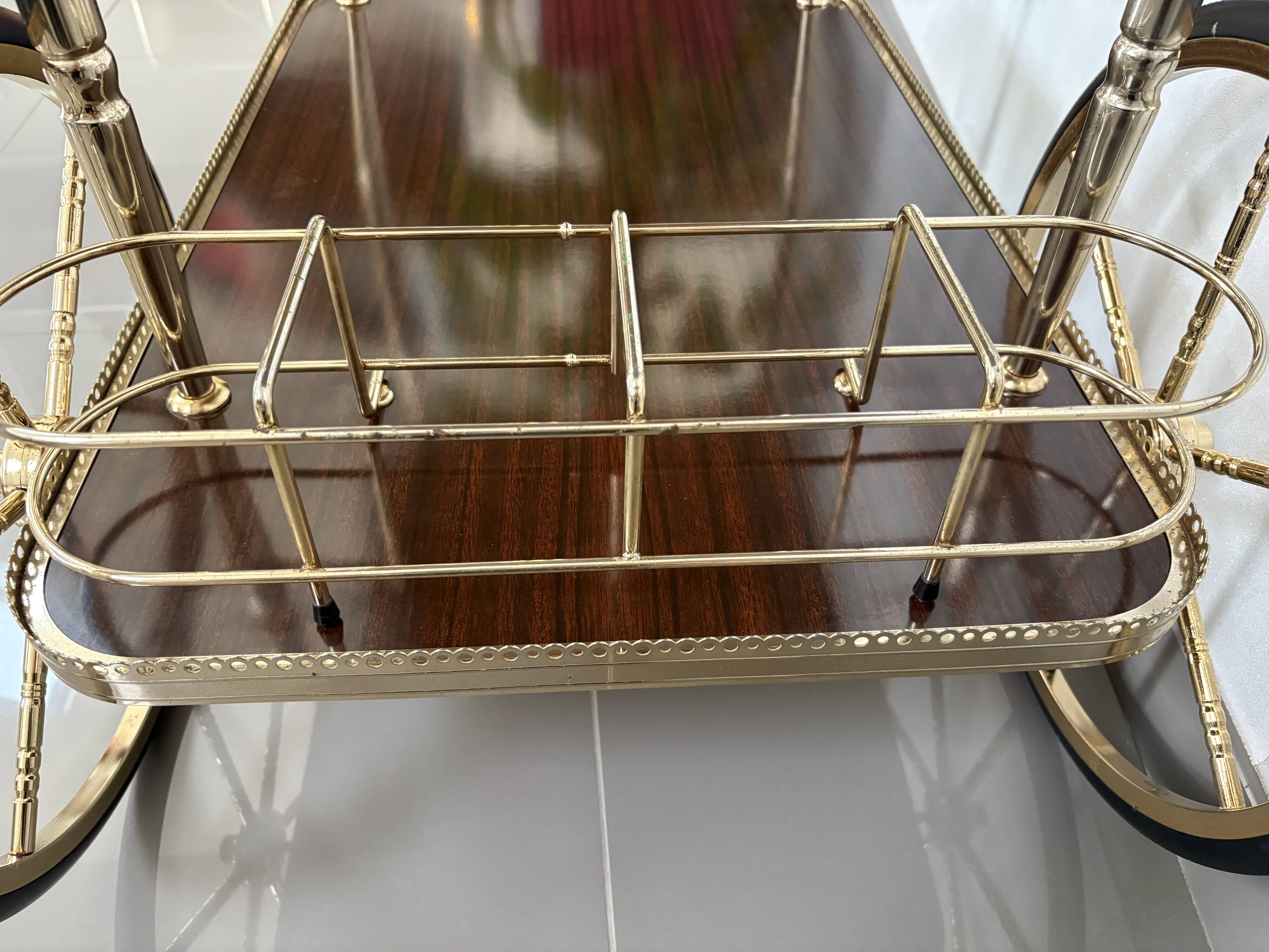 Desserte roulante - Chariot de bar vintage - Style Hollywood Regency