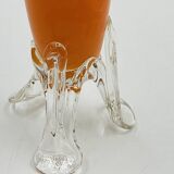 Vintage orange glass soliflore with a sculpted base.
