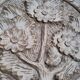 Round carved wooden dish
