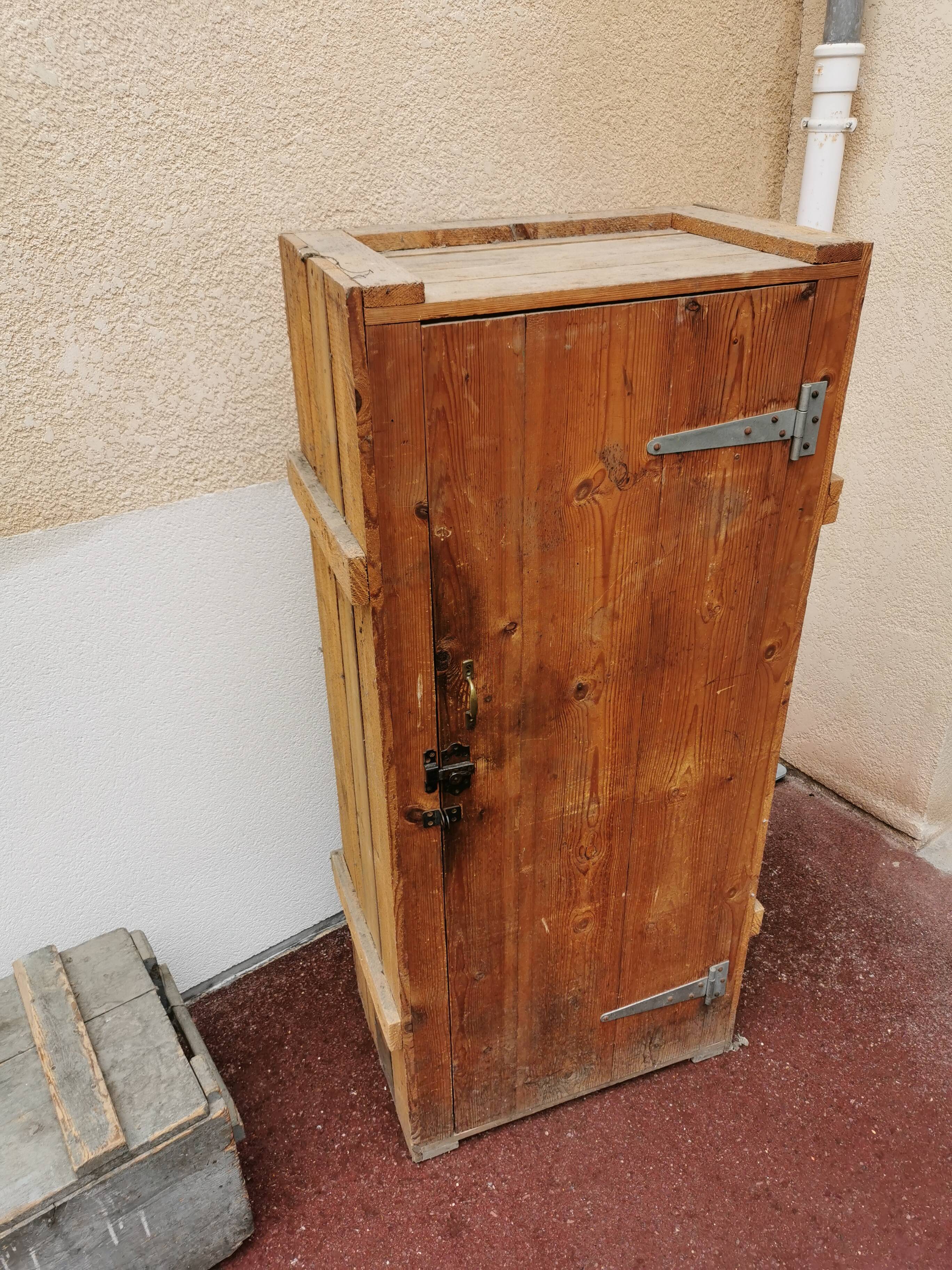 antique Wardrobe Vintage wardrobe made in a wooden crate