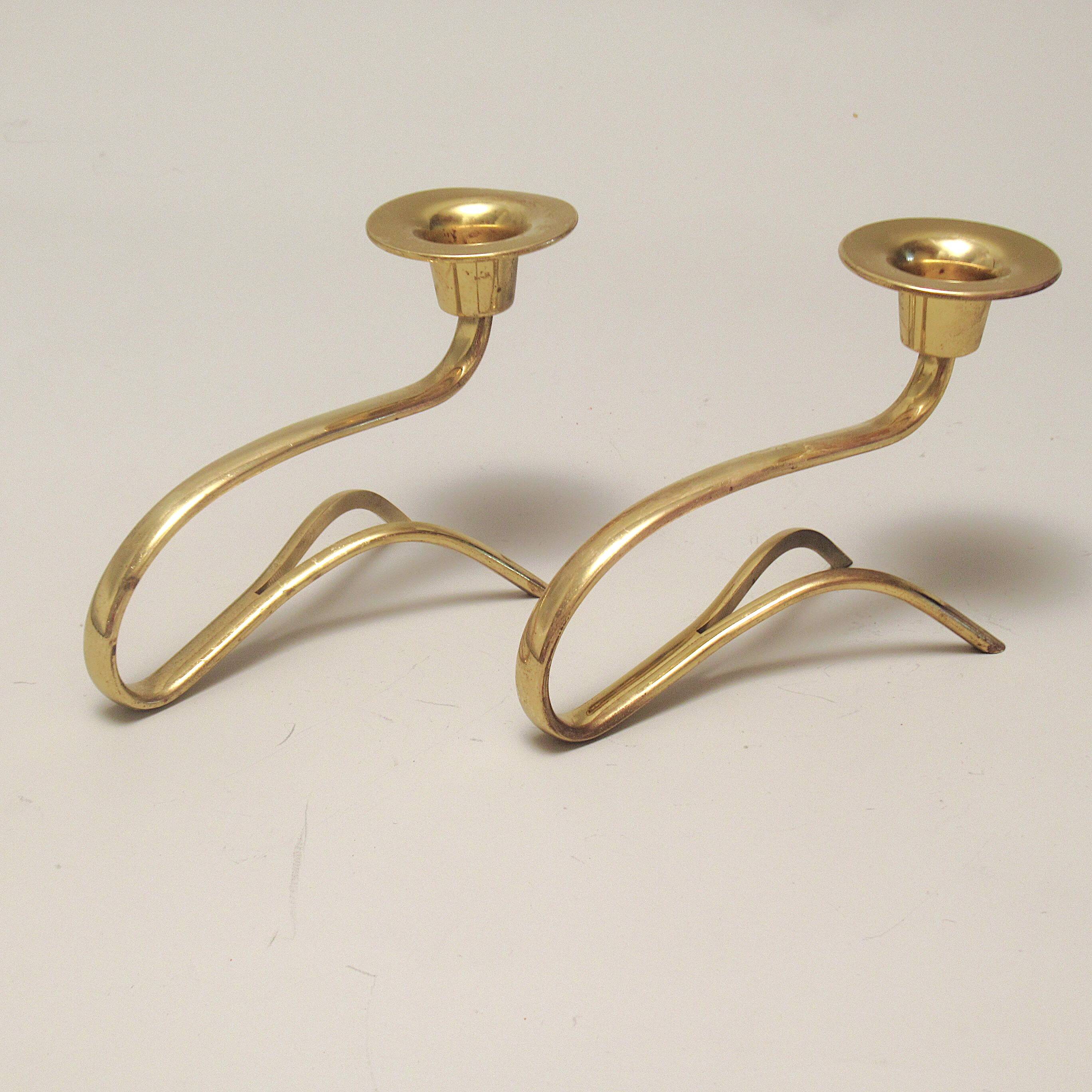 Pair of WMF brass candlesticks from the 1950s