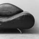 Vintage modern design armchair in black leather – 1990s lounge chair