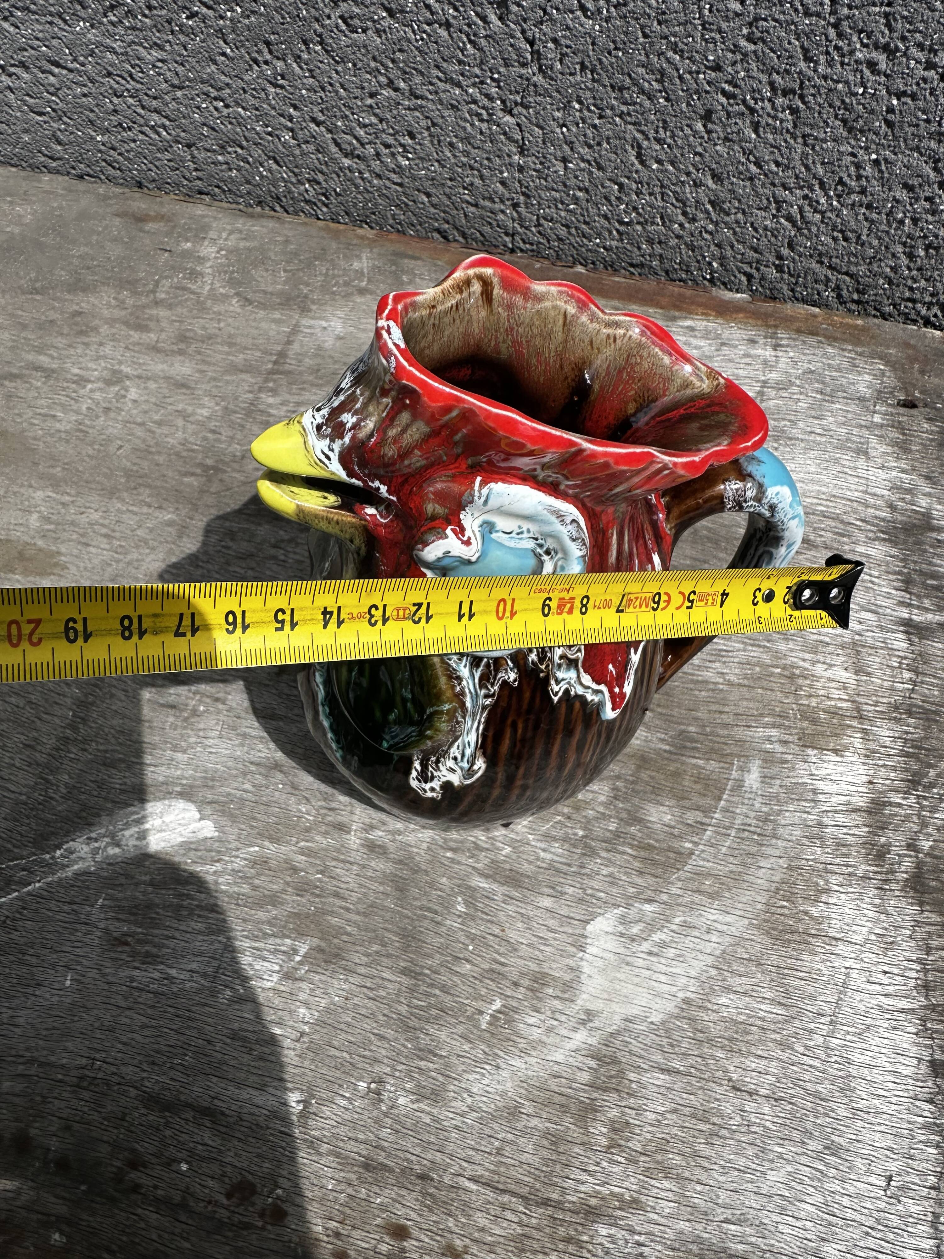 Vallauris Ceramic Rooster Pitcher - 1970s - H 20 cm