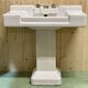 Floor washbasin from the 1930s in enamel of the brand JACOB DELAFON
