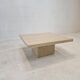 Table Basse Carrée Italienne en Travertin, 1980s