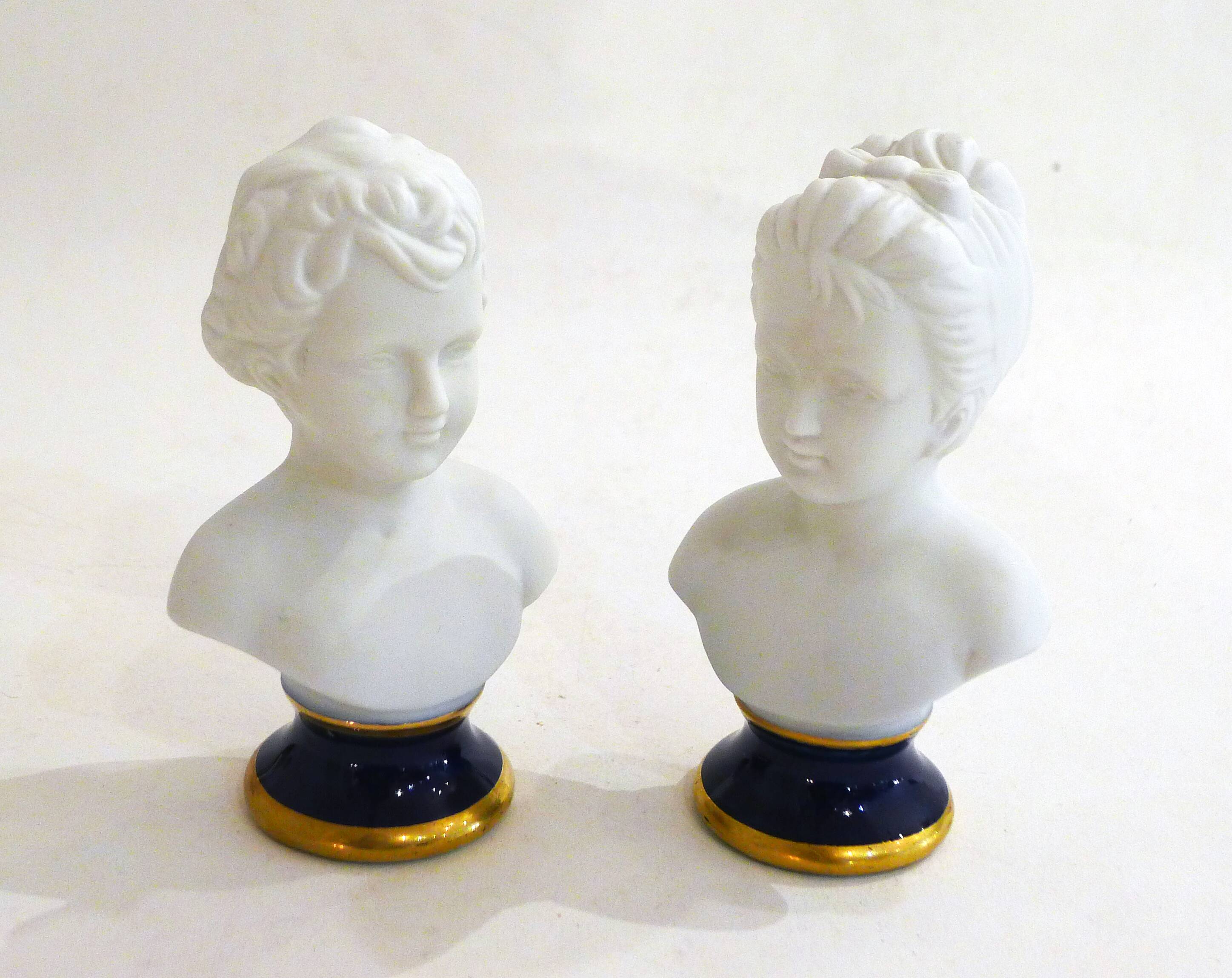 Pair of busts in biscuits