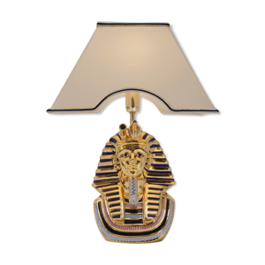 lampe toutankhamon Vittorio Sabadin Capodimonte Porcelaine, années 1980 ca, italienne, recâblée