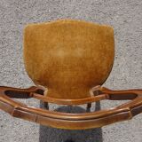 2 old chairs in walnut and velvet