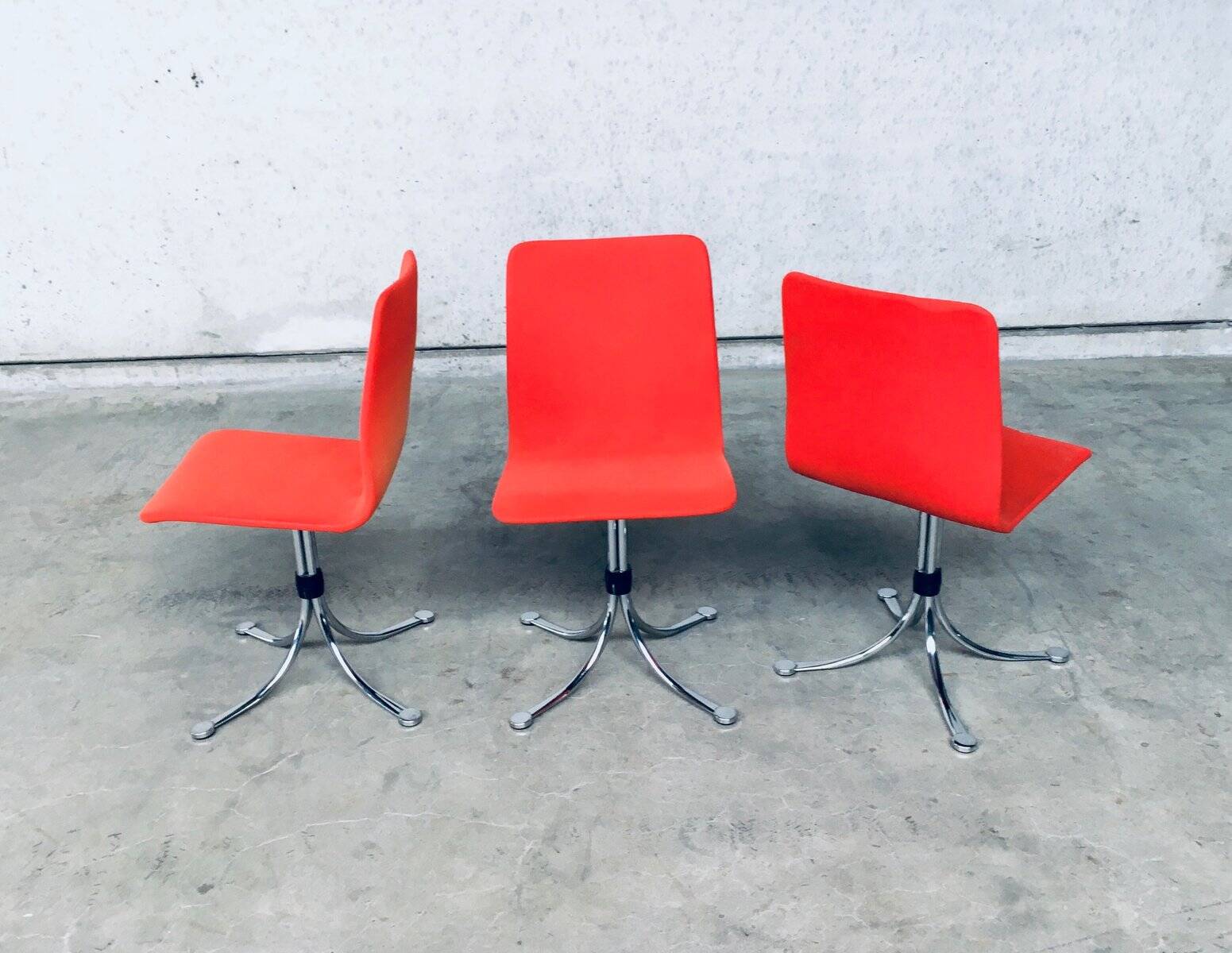 Mid-Century Dutch Steel Dining Chairs from Brabantia, 1970s, Set of 3