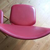 Baumann skai red imitation leather chairs from the 1950s