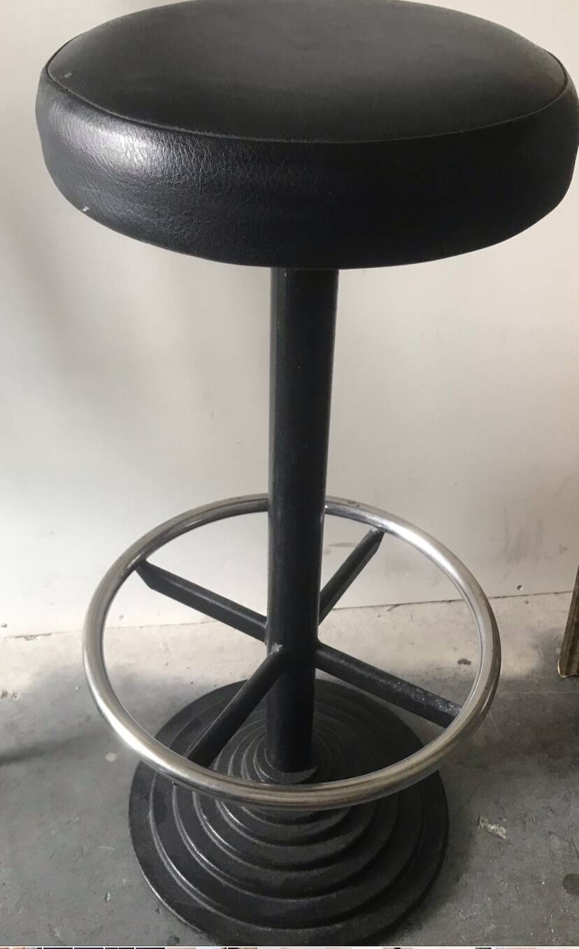 Black cast iron bar stool