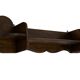 Vintage wooden wall shelve rack bookshelf in dark oak wood minimalist