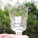 10 anciens verres à pied en cristal de style caton h10 cm