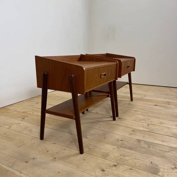 Paire de tables de chevet en teck danois, années 1960