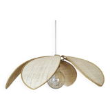 Flower suspension metal structure, 6 raffia petals