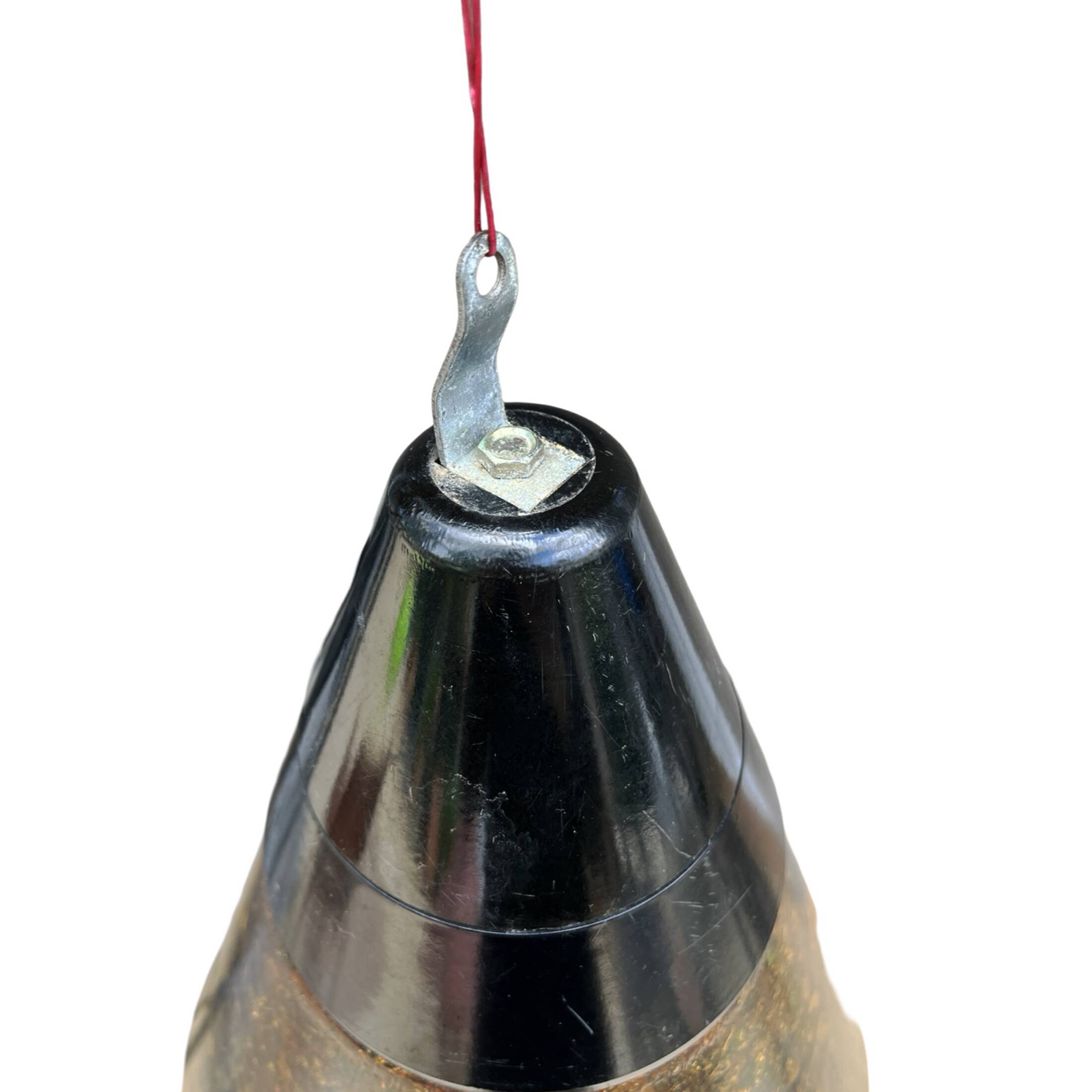 Industrial hanging lamp, heating, Narva Leuchen, Germany, 1970s.