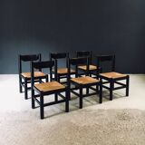 Mid-Century Modern Carimate Dining Chairs, Italy, 1970s, Set of 6