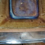 Square glazed stoneware plate by Judy Taylor