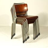 Ensemble de 6 chaises vintage Gispen 106 TU Delft par WH Gispen, 1950