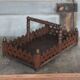 Vintage wooden basket, wooden fruit bowl, kitchen, nature, folk art