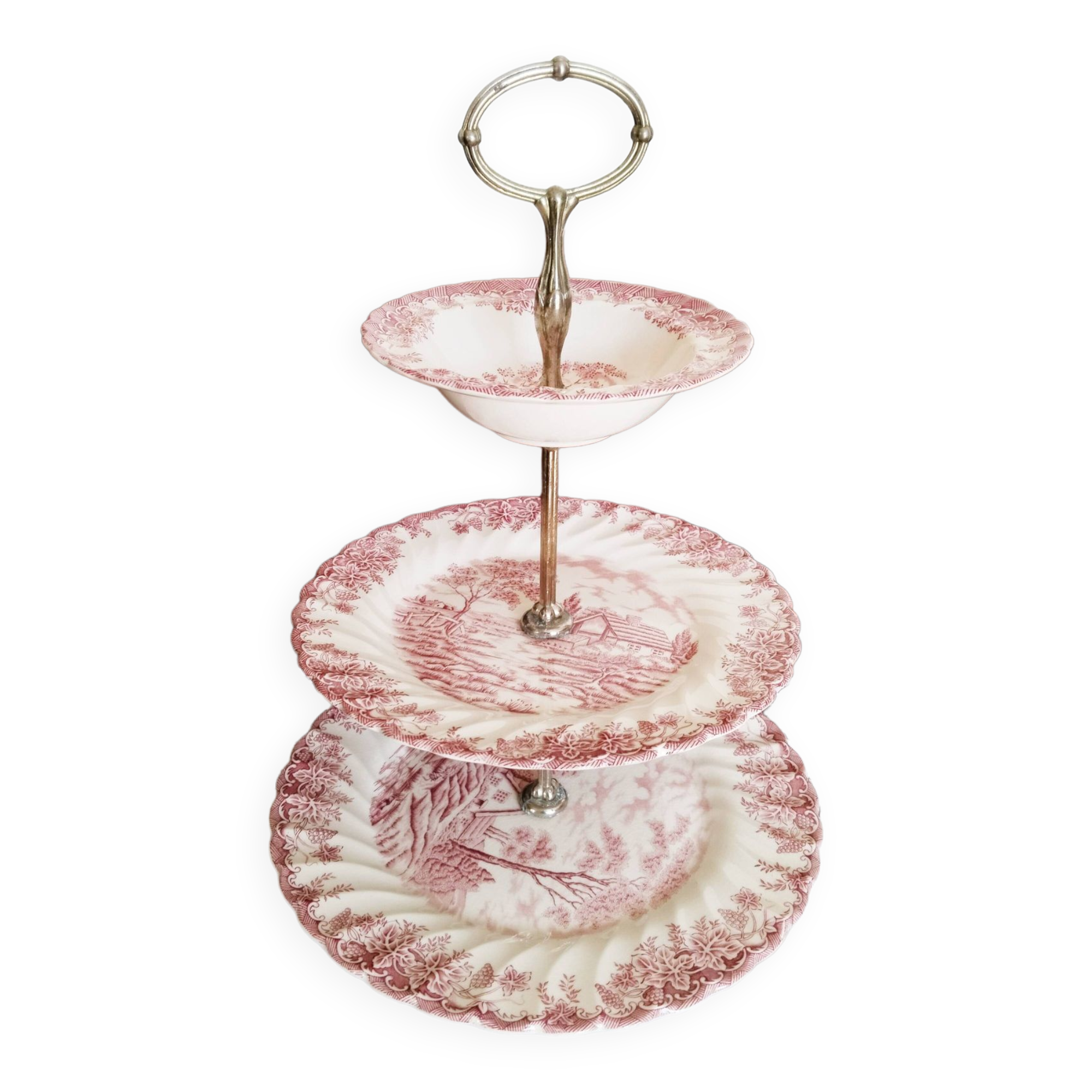 Cake display, earthenware servant from Myott, The Brook, English porcelain