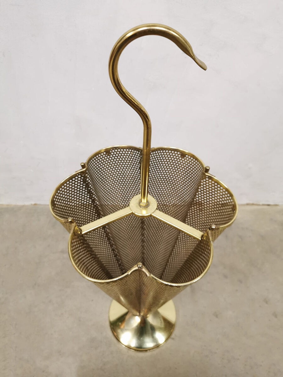 Midcentury brass umbrella stand 70's