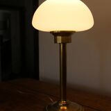 Vintage opaline brass table lamp