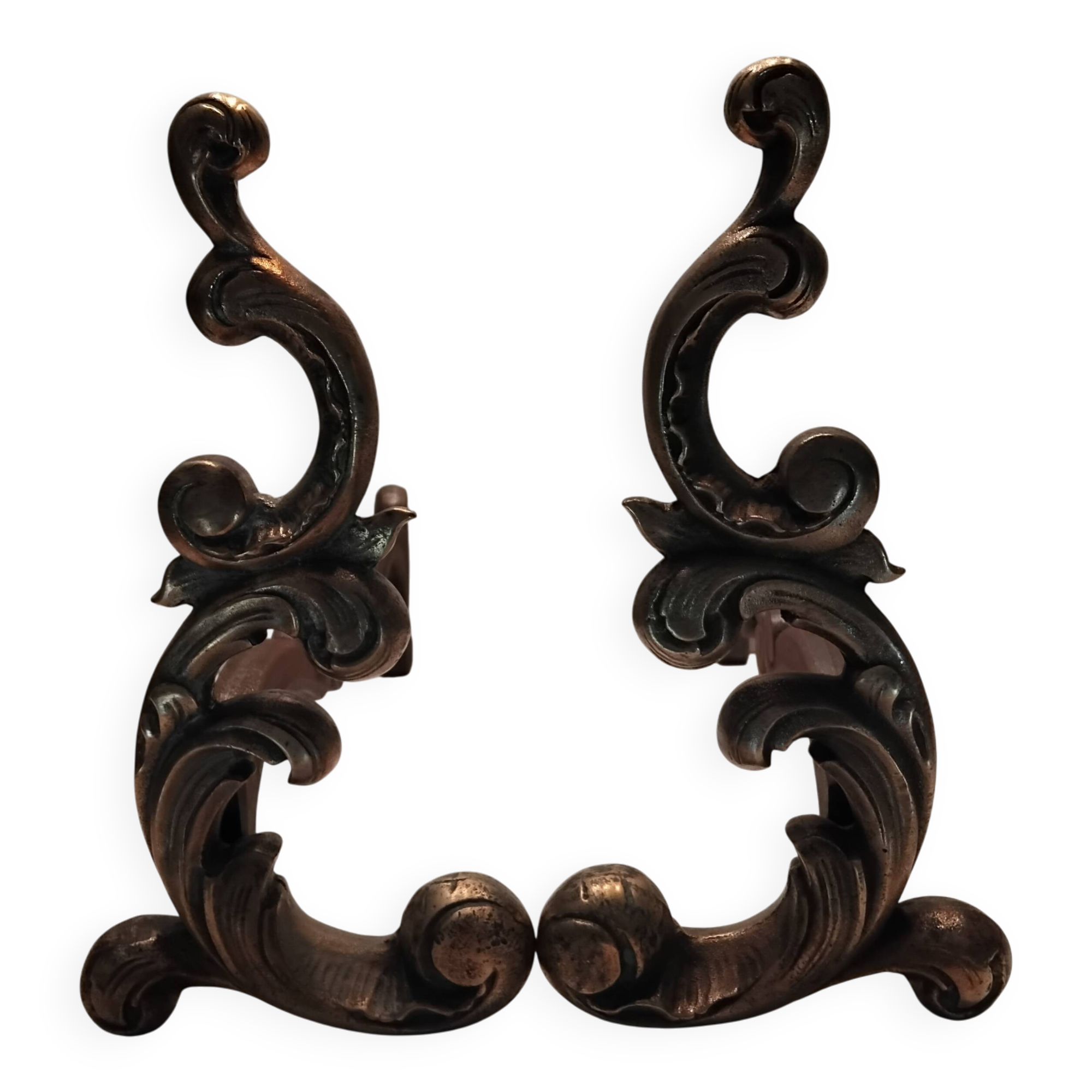 Paire de chenets style Louis XV