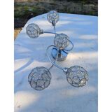 Vintage chrome metal pendant light