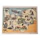 Old poster illustrated map of Normandy 1947 - JP Pinchon