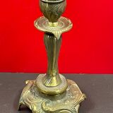 Antique candle holder flowers and leaves bronze art nouveau antique