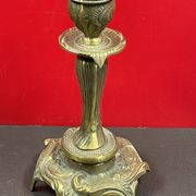 Antique candle holder flowers and leaves bronze art nouveau antique