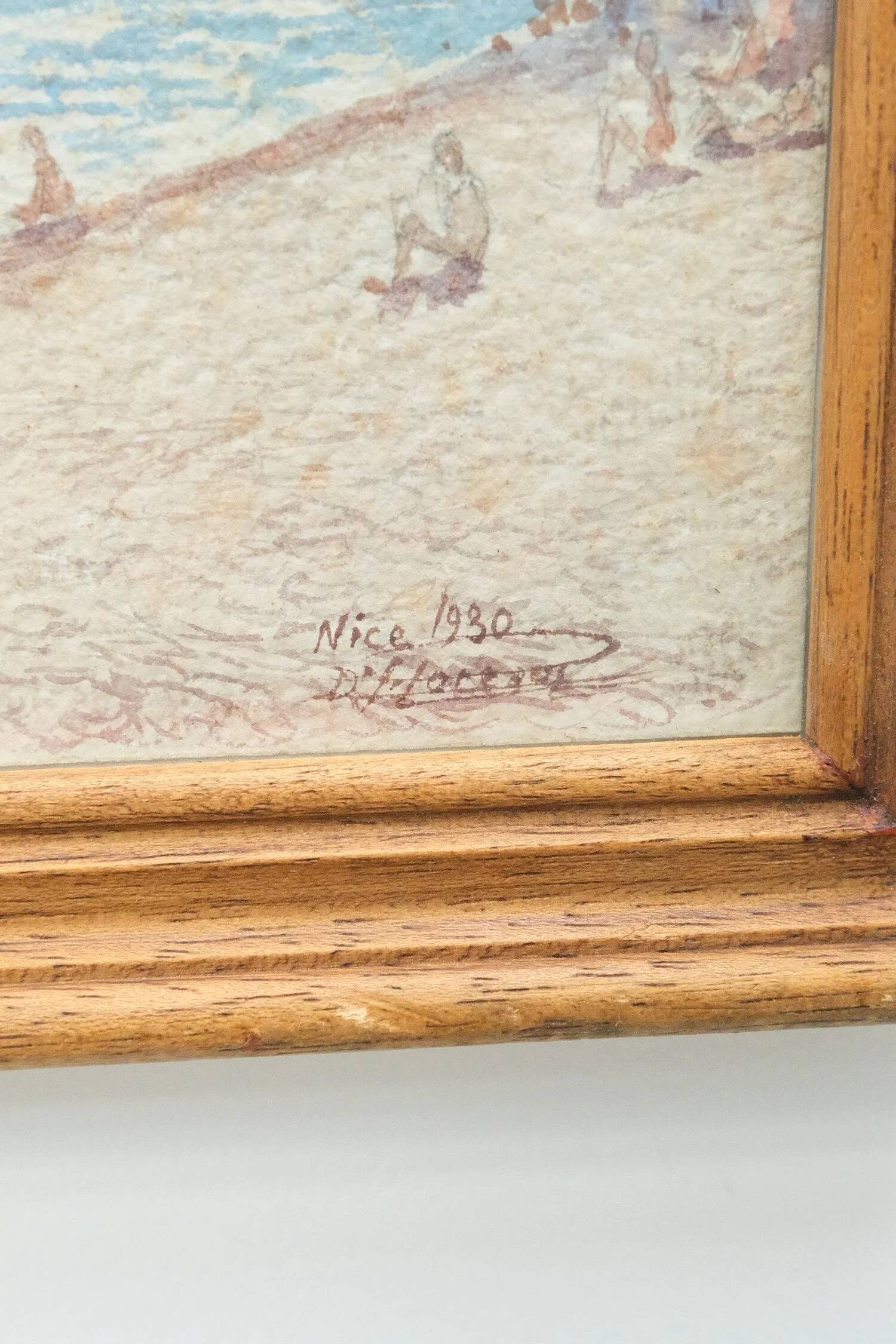 Watercolor on paper "Nice" signed, 1930