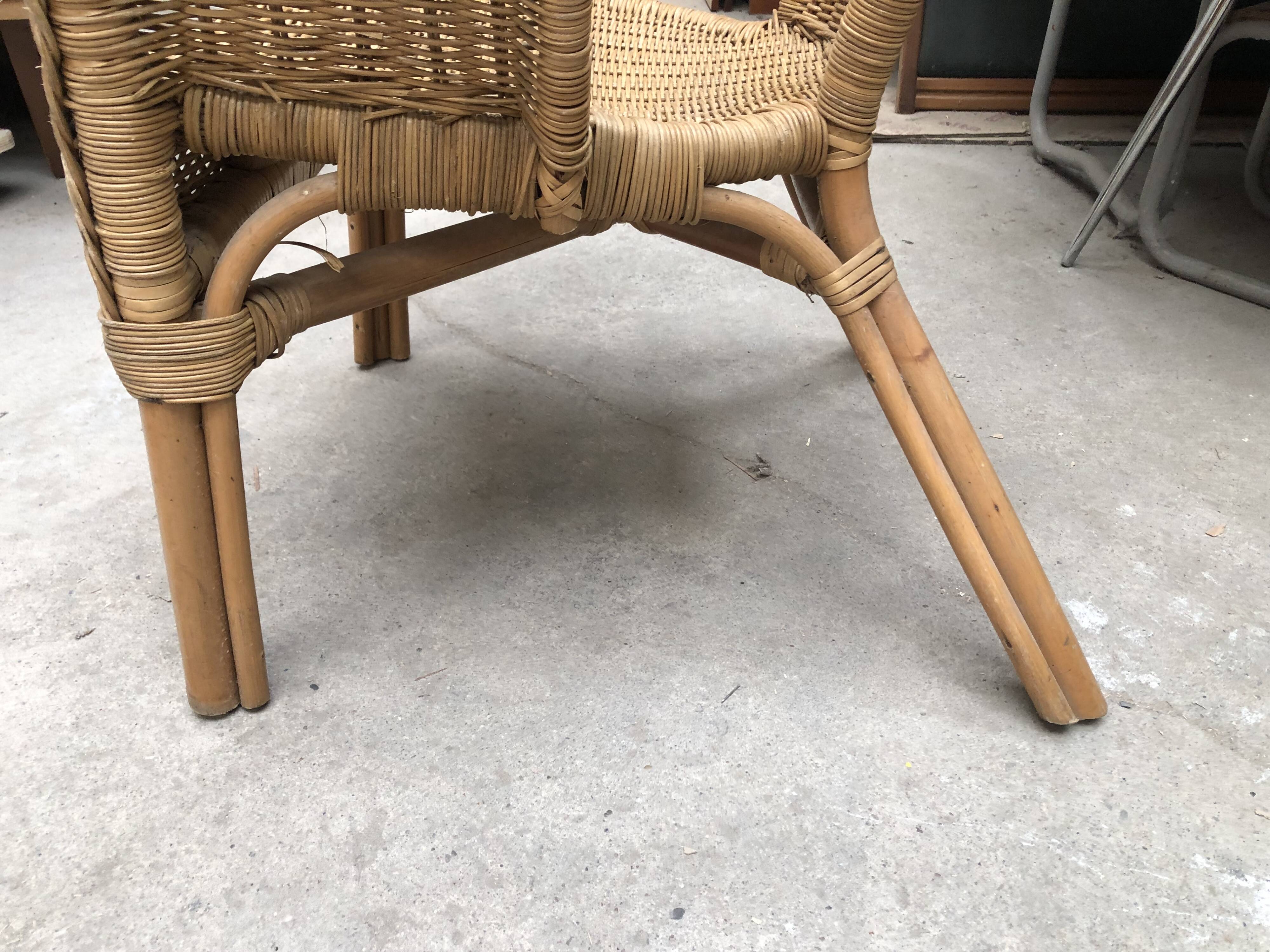 Vintage rattan armchairs 70s