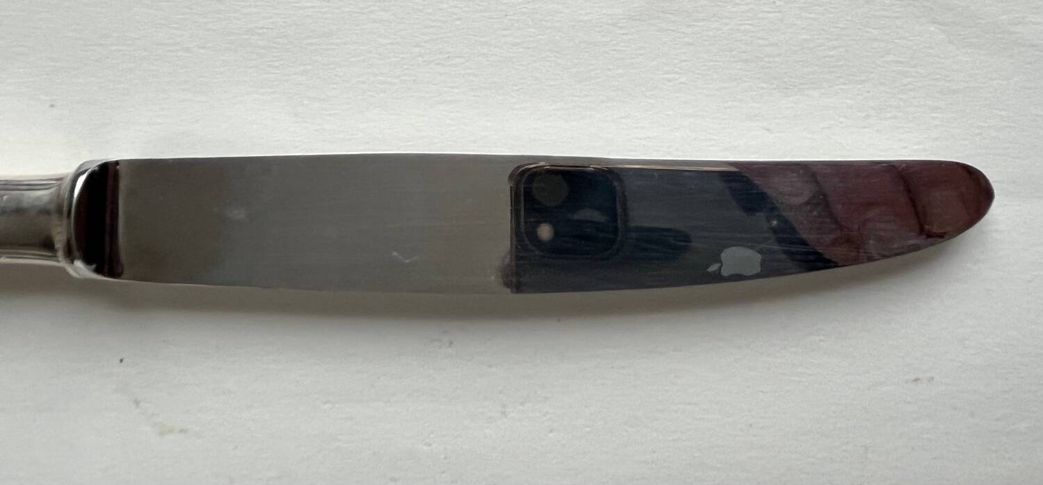 12 silver metal knives