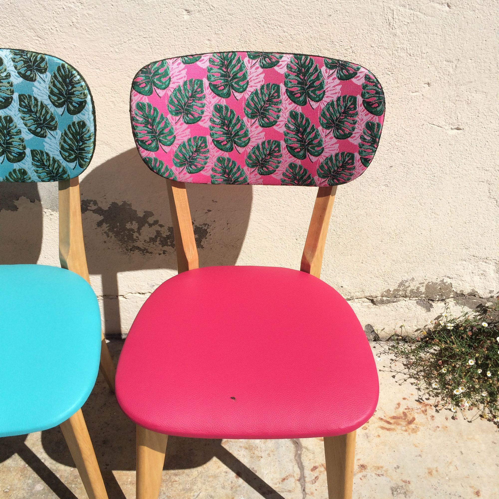 Pair of vintage chairs in solid beech