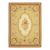 Handmade European Vintage Aubusson Kilim 264 cm x 367 cm