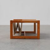 Pine and linen coffee table with magazine rack by Karin Möbring, Sweden