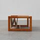 Pine and linen coffee table with magazine rack by Karin Möbring, Sweden
