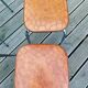 Lot of 4 chairs and 2 70s skai skai brown croc imitation stools