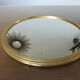 Plateau miroir rond en aluminium doré art deco années 40 50