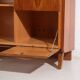 Mid-century walnut veneer sideboard with triangular handles – Czechoslovakia, circa 1960
