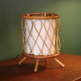 Lampe d’appoint en rotin, France, années 1960